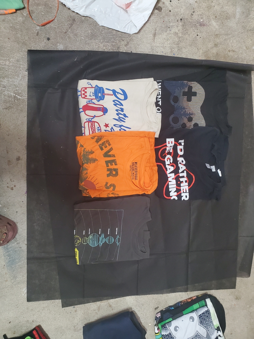 Kids Orange 'Never Stop' Graphic Tee - Unbranded 5 Shirt Short Sleeve Bundle.